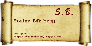 Steier Bátony névjegykártya